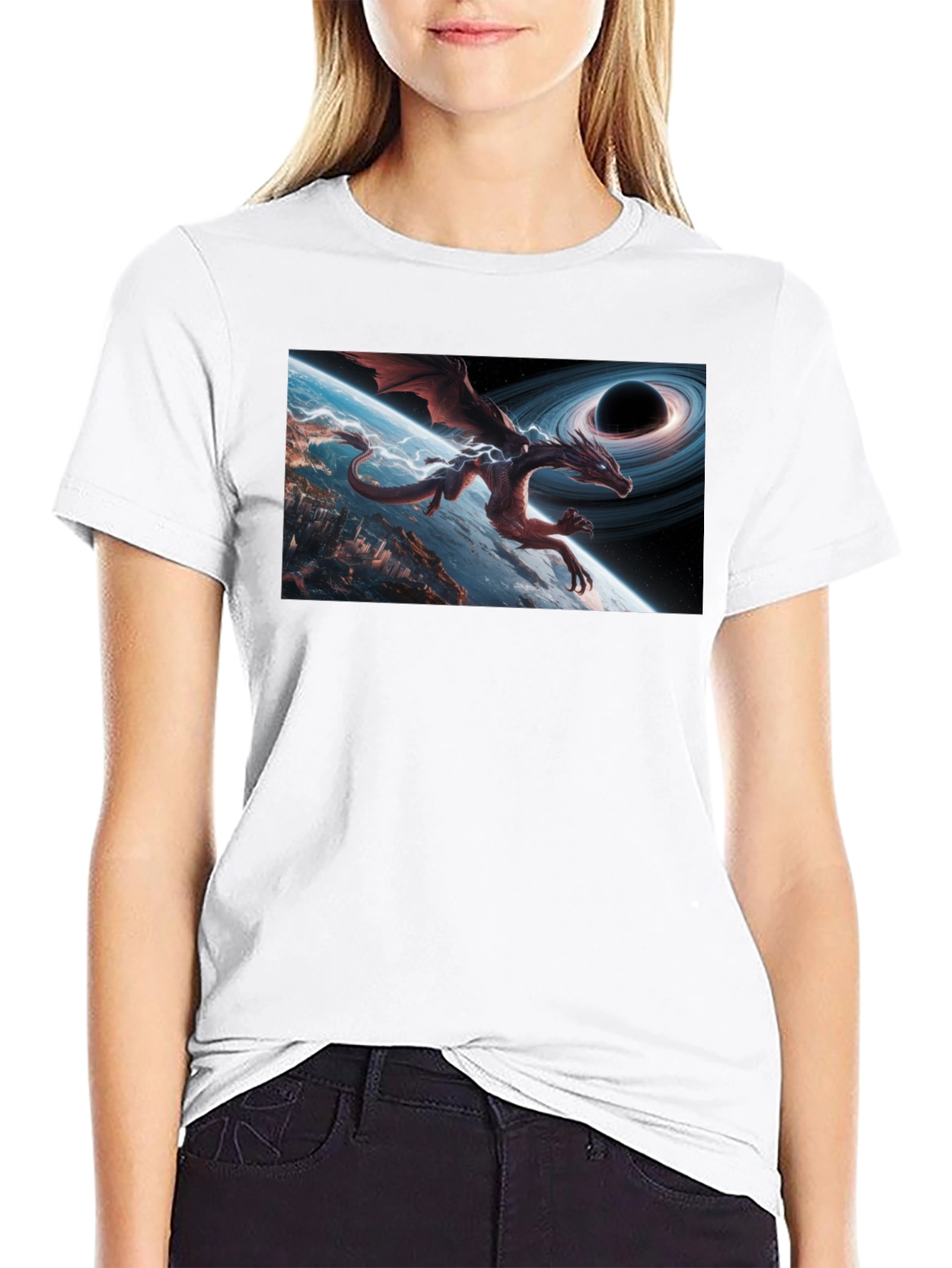 Cosmic Dragon Graphic T-Shirt