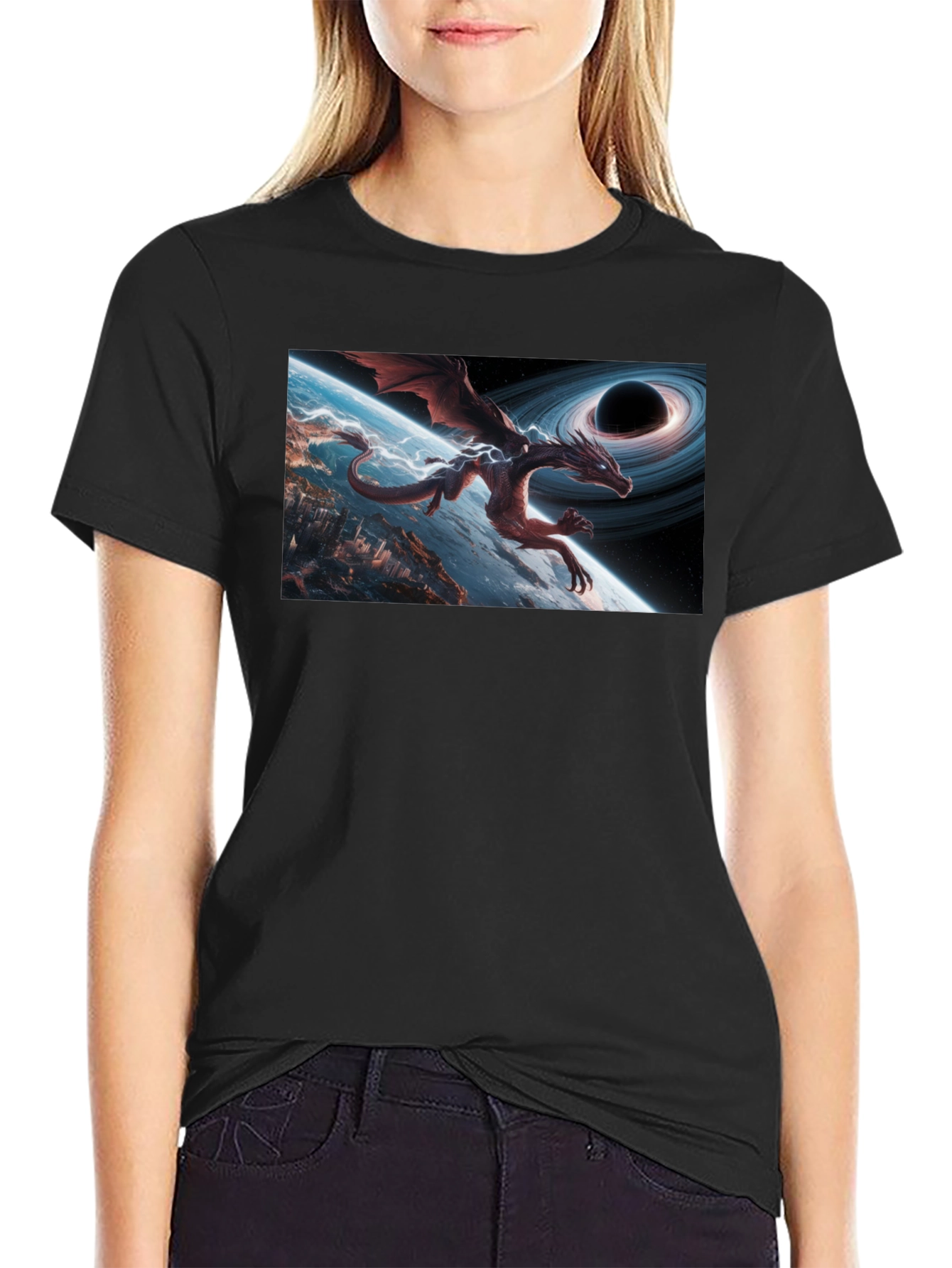 Cosmic Dragon Graphic T-Shirt