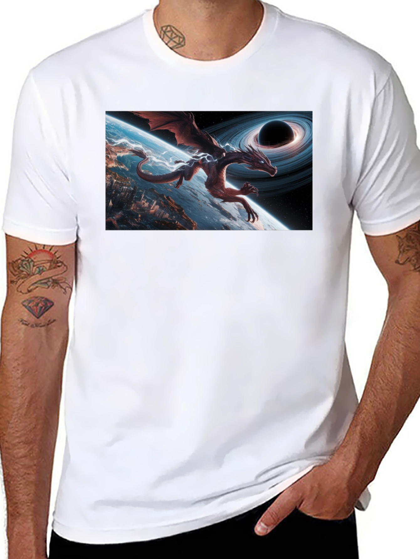 Cosmic Dragon Graphic T-Shirt