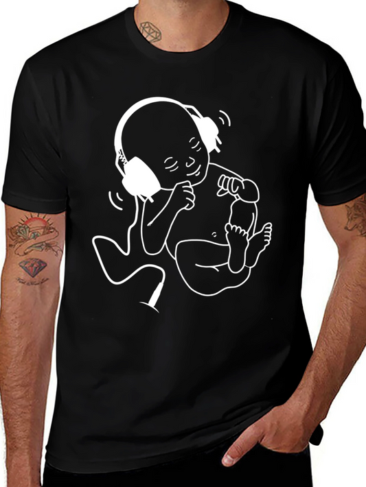 DJ Baby Graphic Tee - Black Cotton T-Shirt