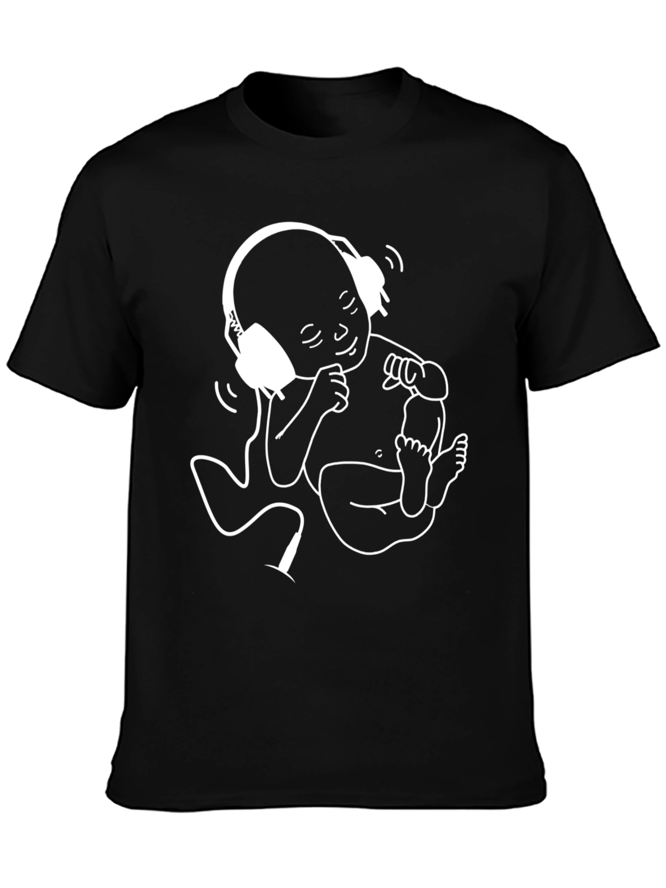 DJ Baby Graphic Tee - Black Cotton T-Shirt