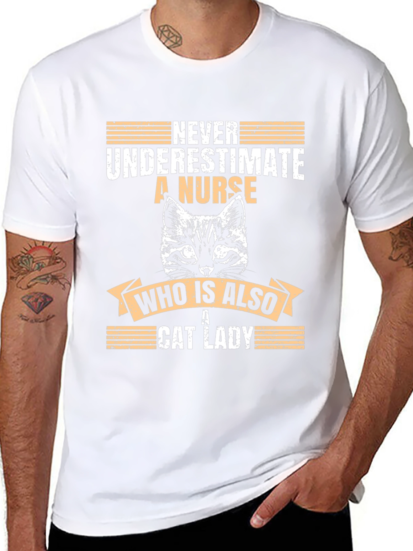 Never Underestimate a Nurse Cat Lady T-Shirt