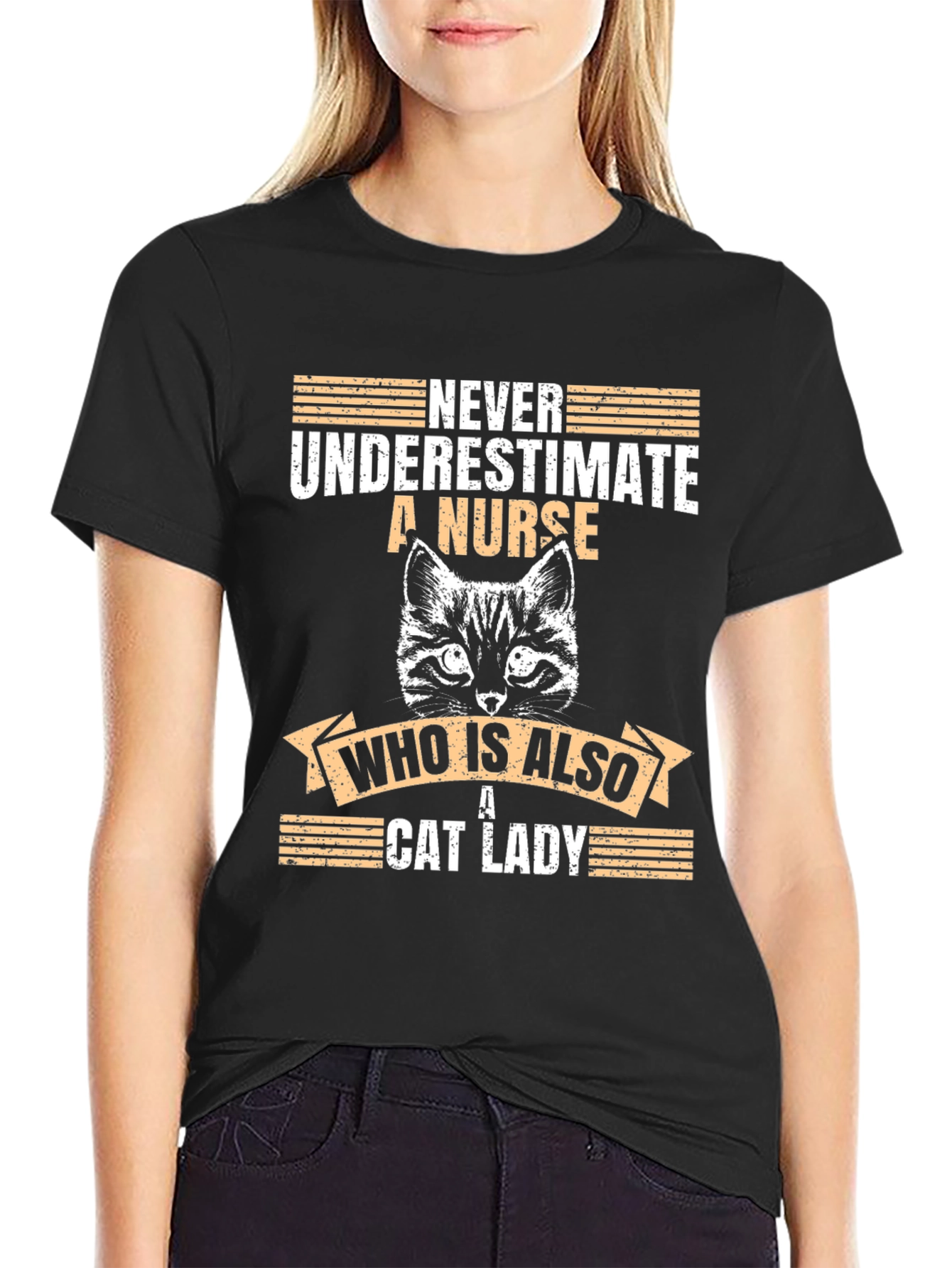Never Underestimate a Nurse Cat Lady T-Shirt