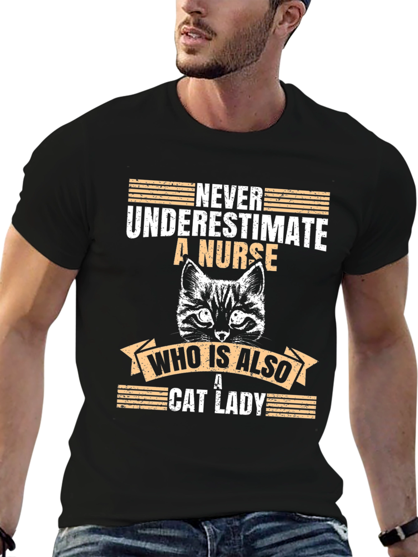 Never Underestimate a Nurse Cat Lady T-Shirt