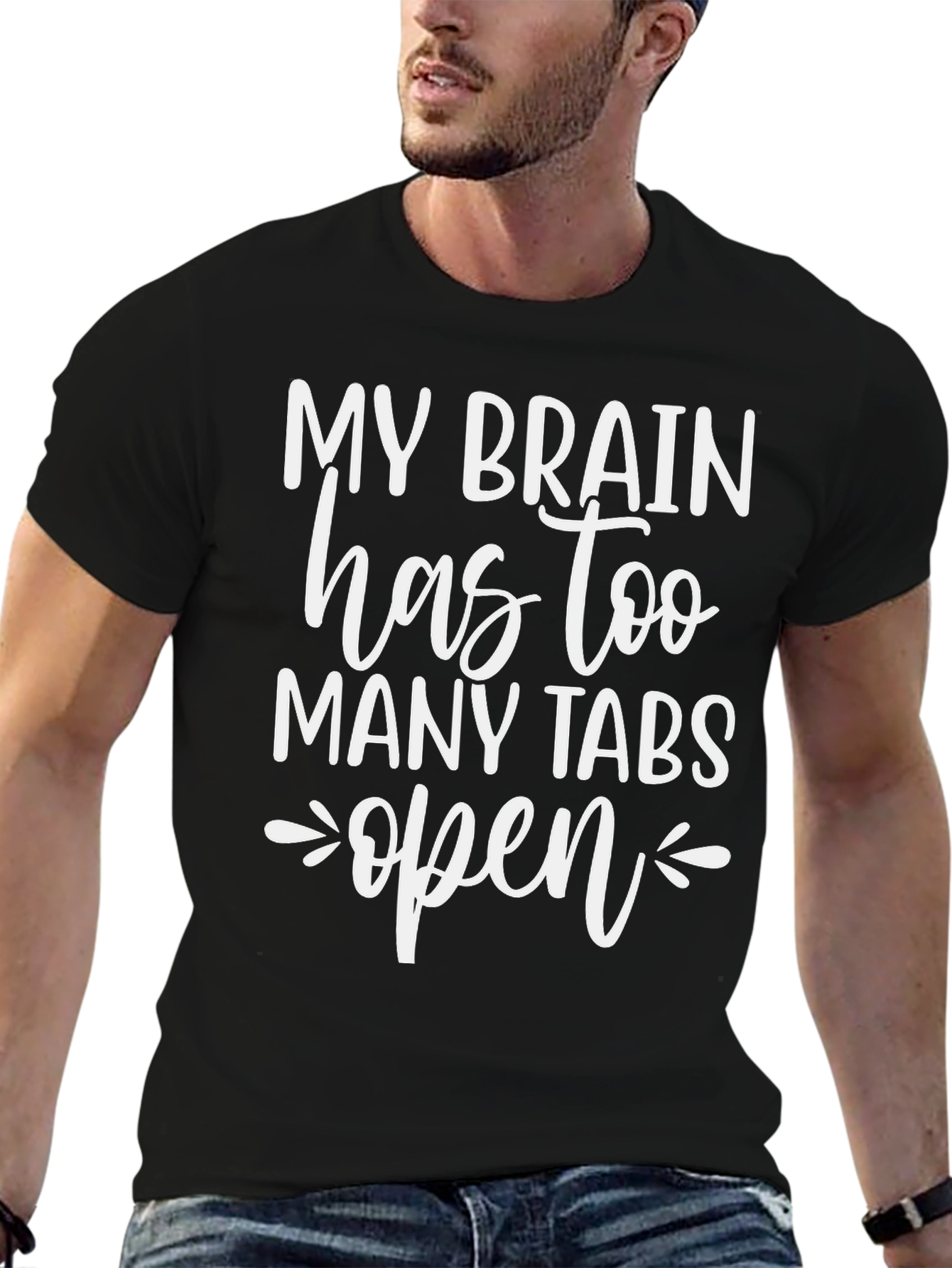 Funny Brain Tabs T-Shirt - Humor Tee