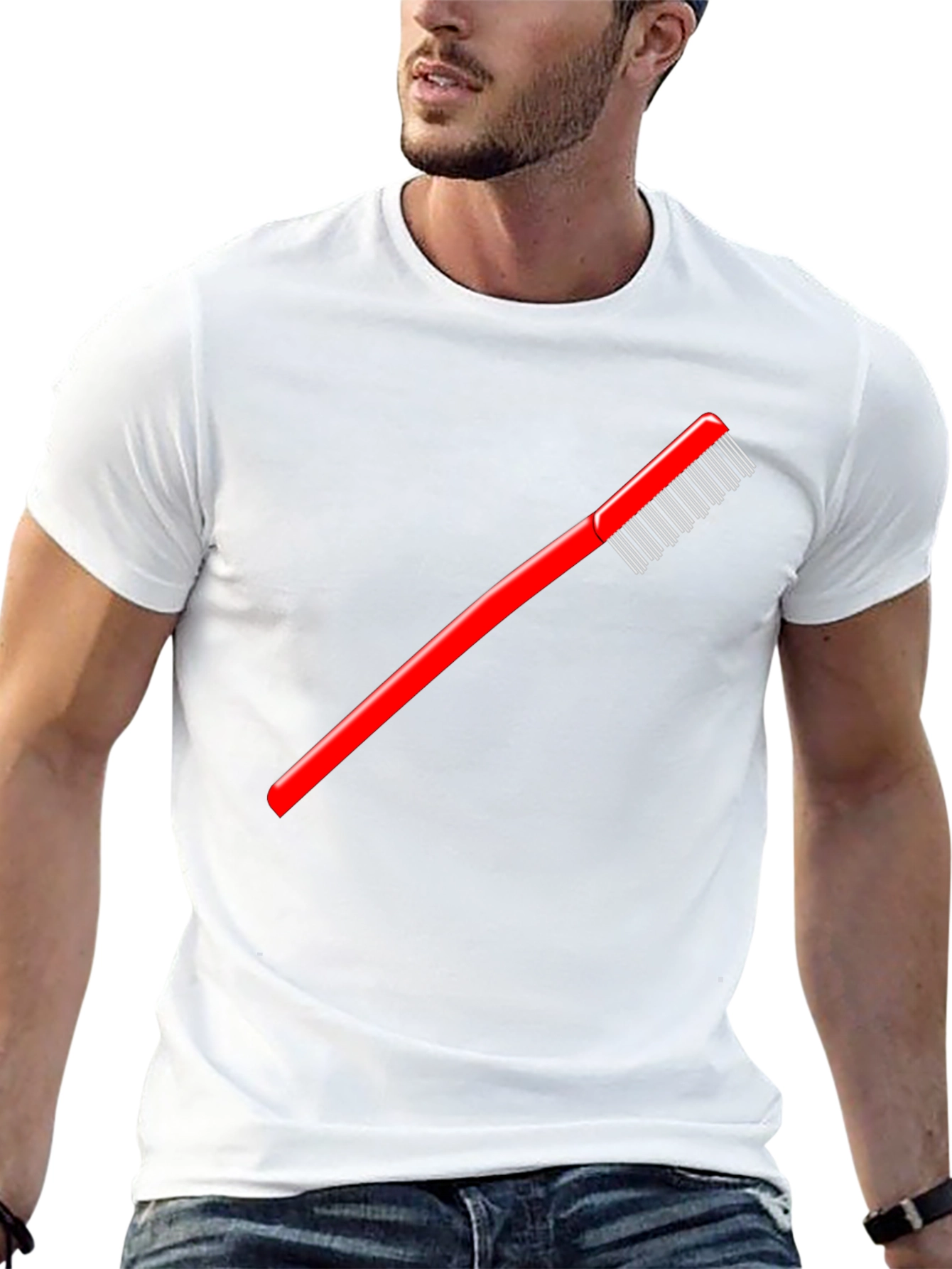 Red Comb Graphic Tee - Stylish & Unique