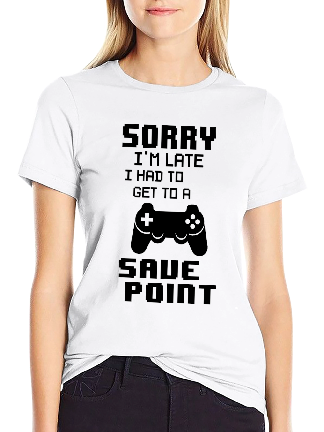 Gamer T-Shirt: Sorry Im Late Save Point