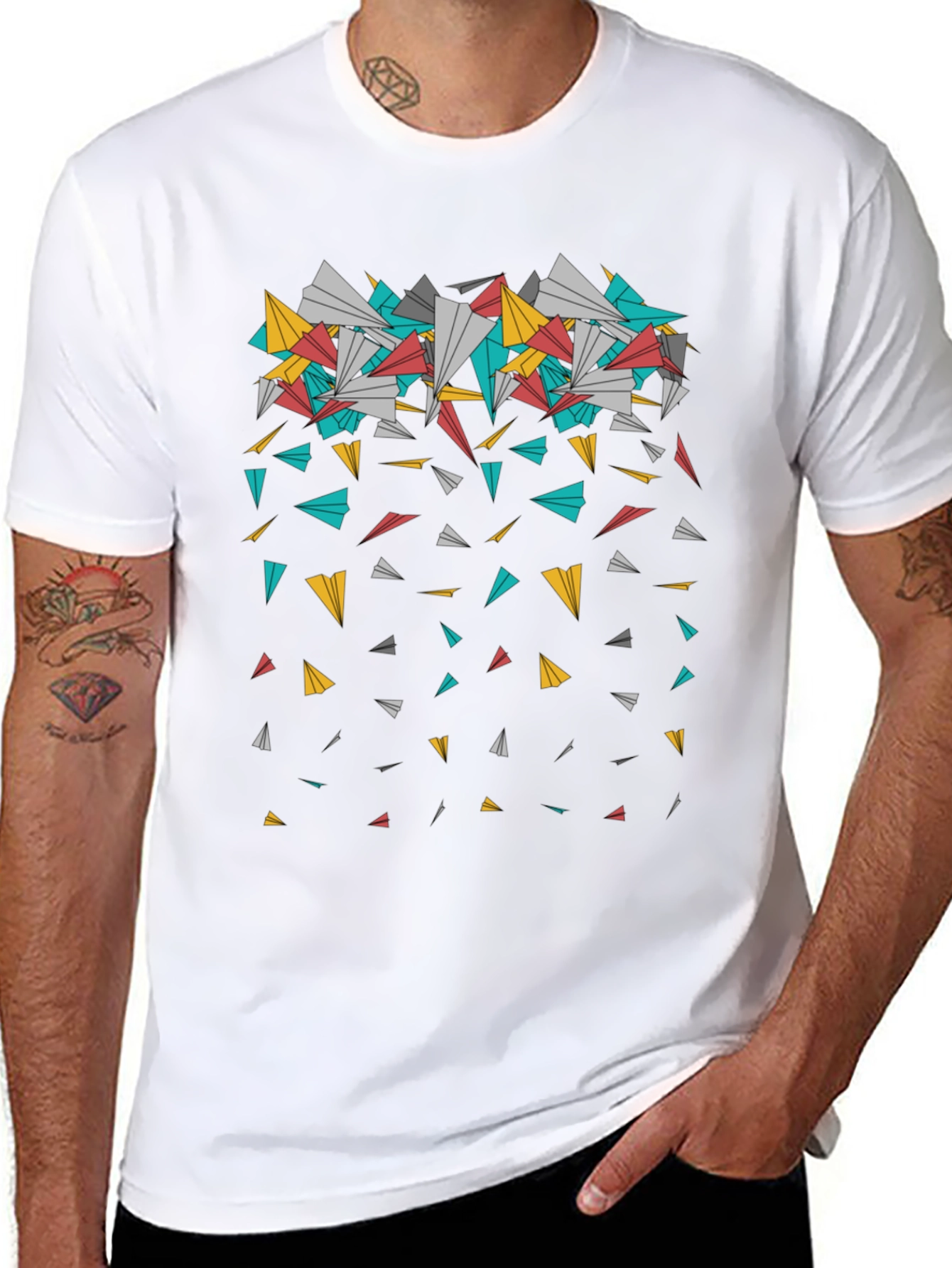 Paper Airplane Cascade Graphic Tee