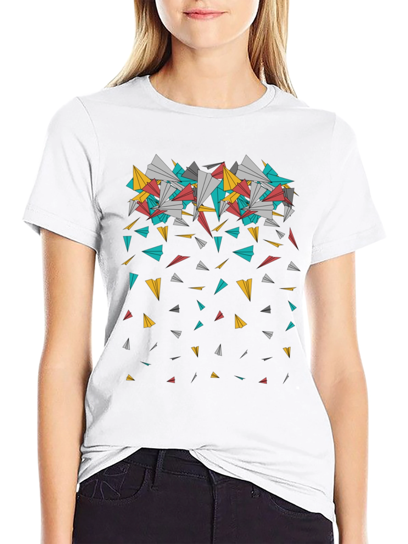 Paper Airplane Cascade Graphic Tee