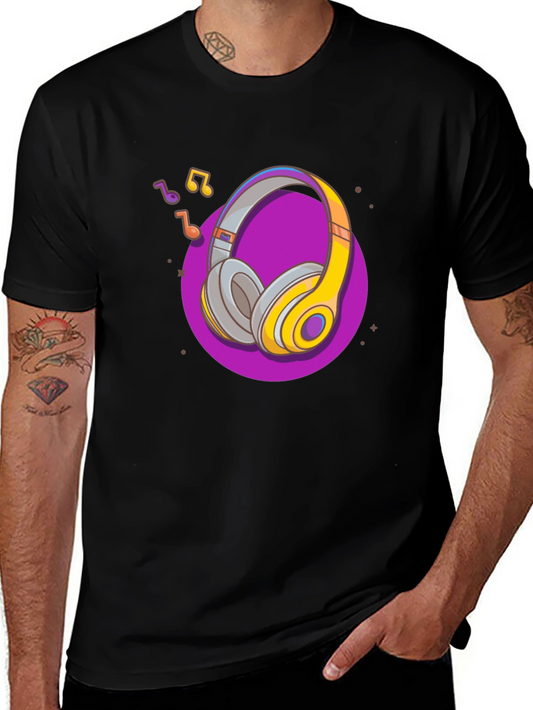 Headphones Graphic Tee - Stylish Music Lover Shirt