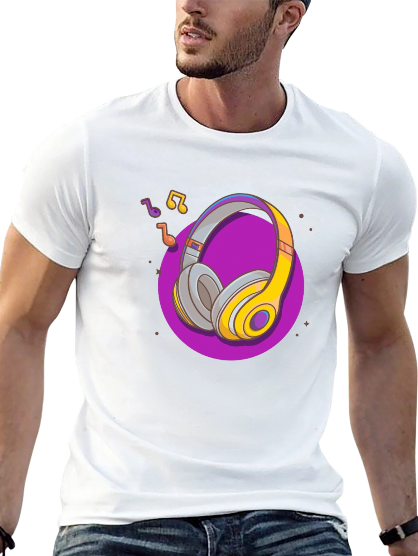 Headphones Graphic Tee - Stylish Music Lover Shirt