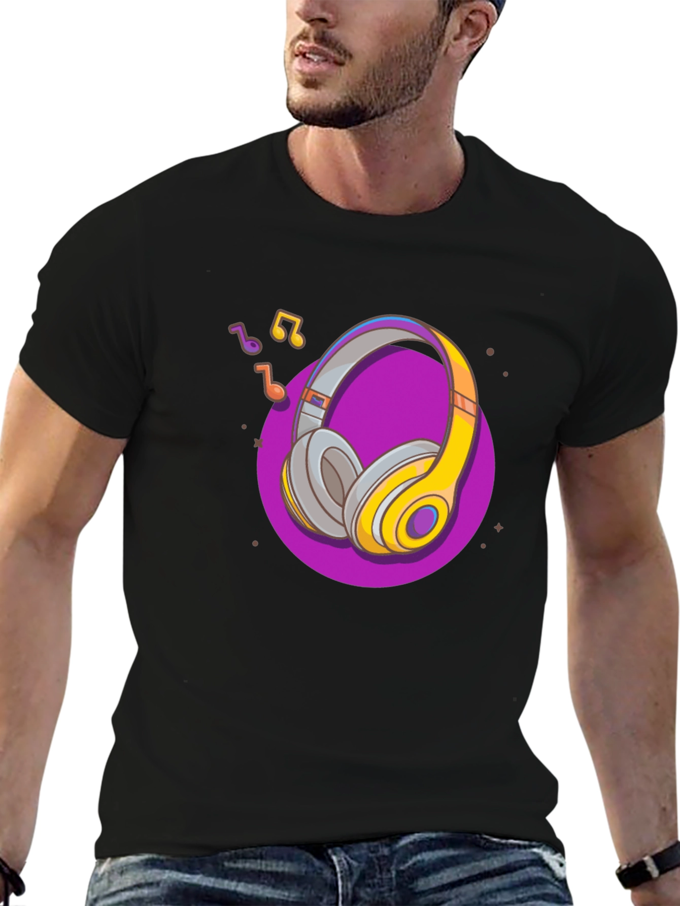 Headphones Graphic Tee - Stylish Music Lover Shirt
