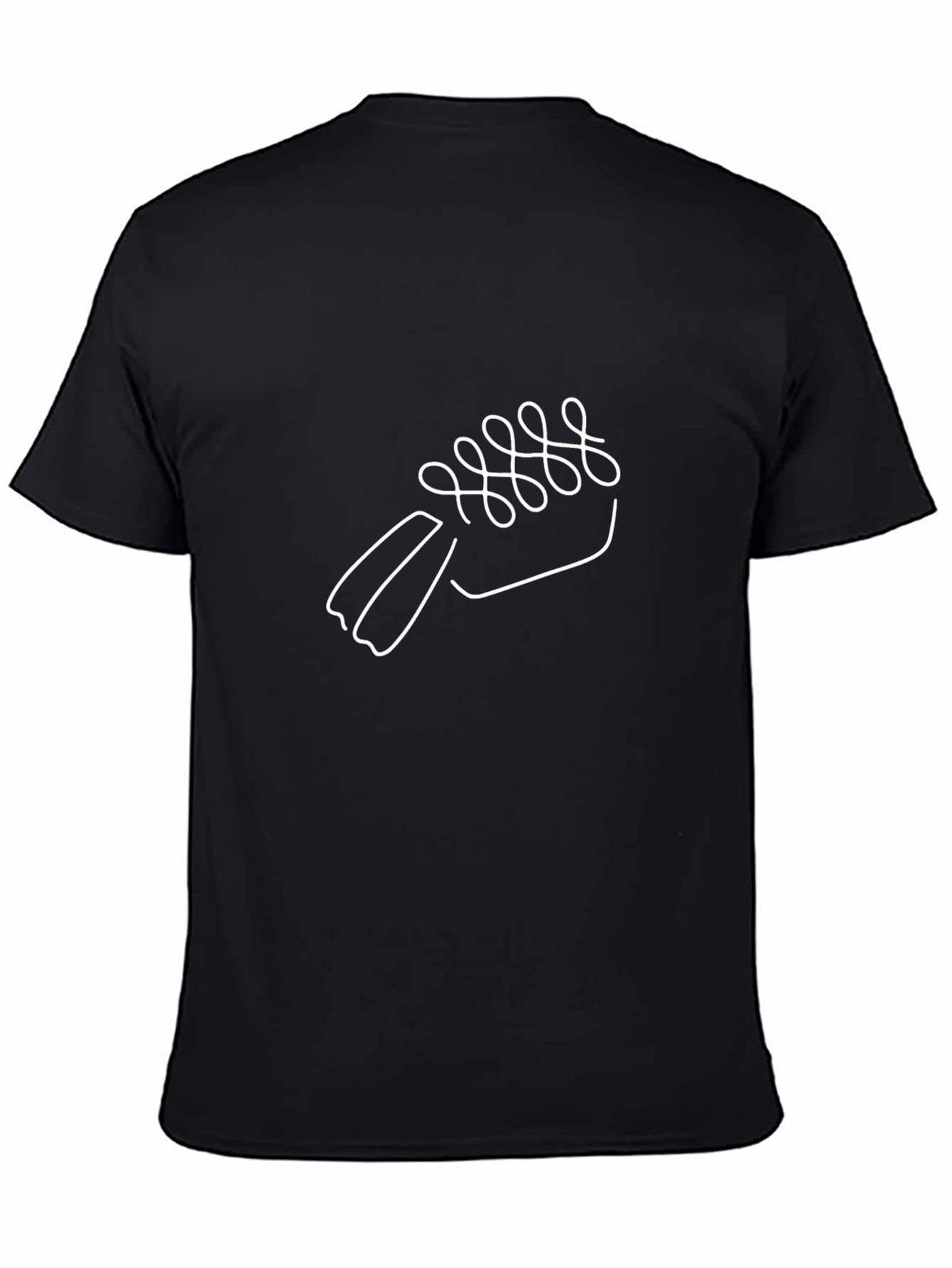Black T-Shirt with Abstract Shoe Print