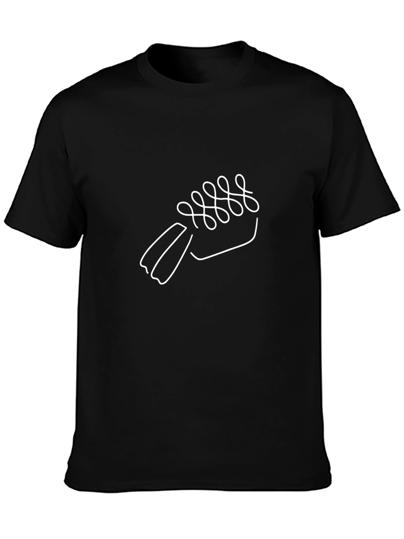 Black T-Shirt with Abstract Shoe Print