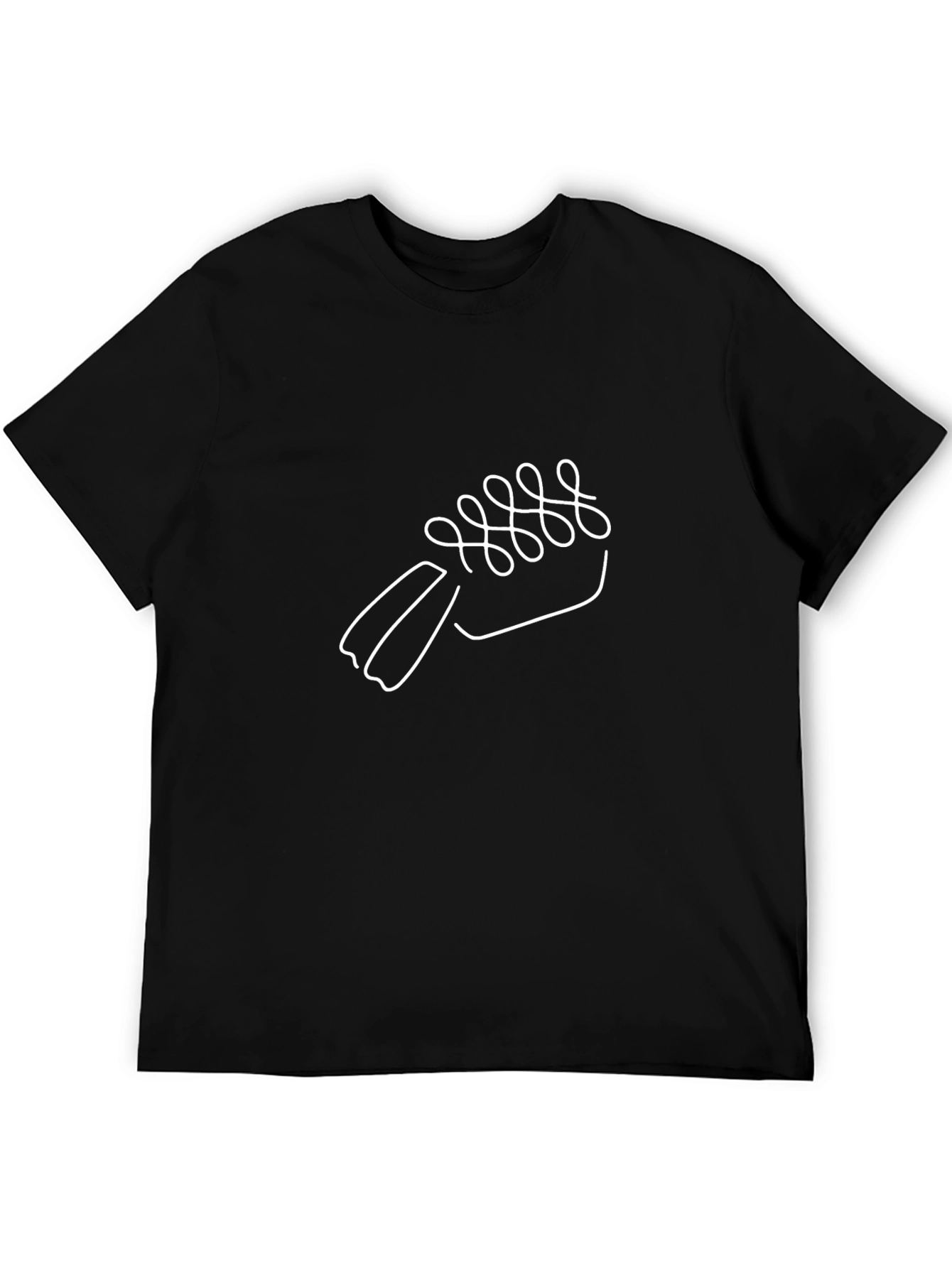 Black T-Shirt with Abstract Shoe Print