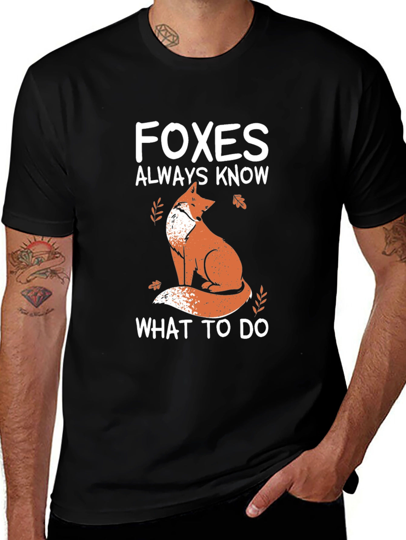 Foxes Always Know T-Shirt - Black Graphic Tee
