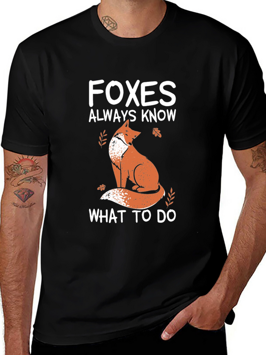 Foxes Always Know T-Shirt - Black Graphic Tee