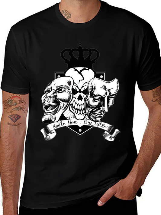 Smile Now Cry Later Graphic Tee - Black Cotton Shirt