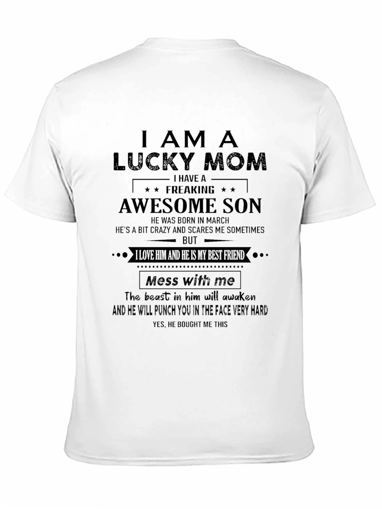 Lucky Mom T-Shirt - Awesome Son Design