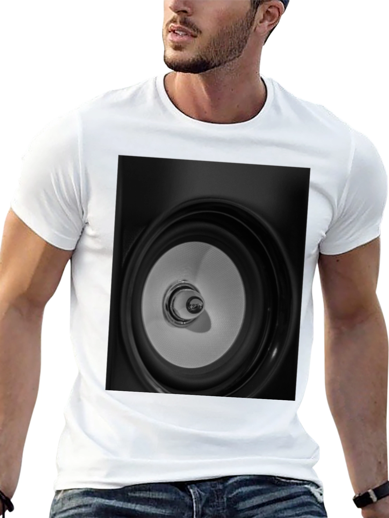 Speaker Graphic Black Tee - Modern Style