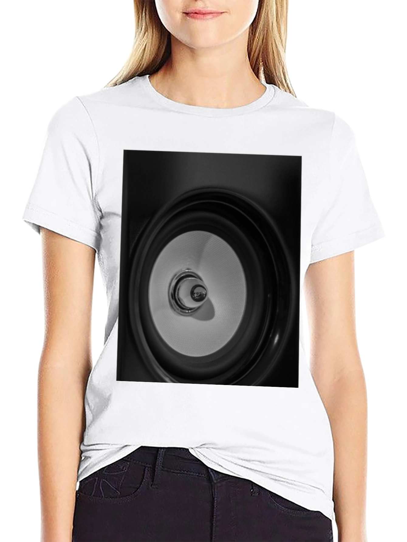 Speaker Graphic Black Tee - Modern Style