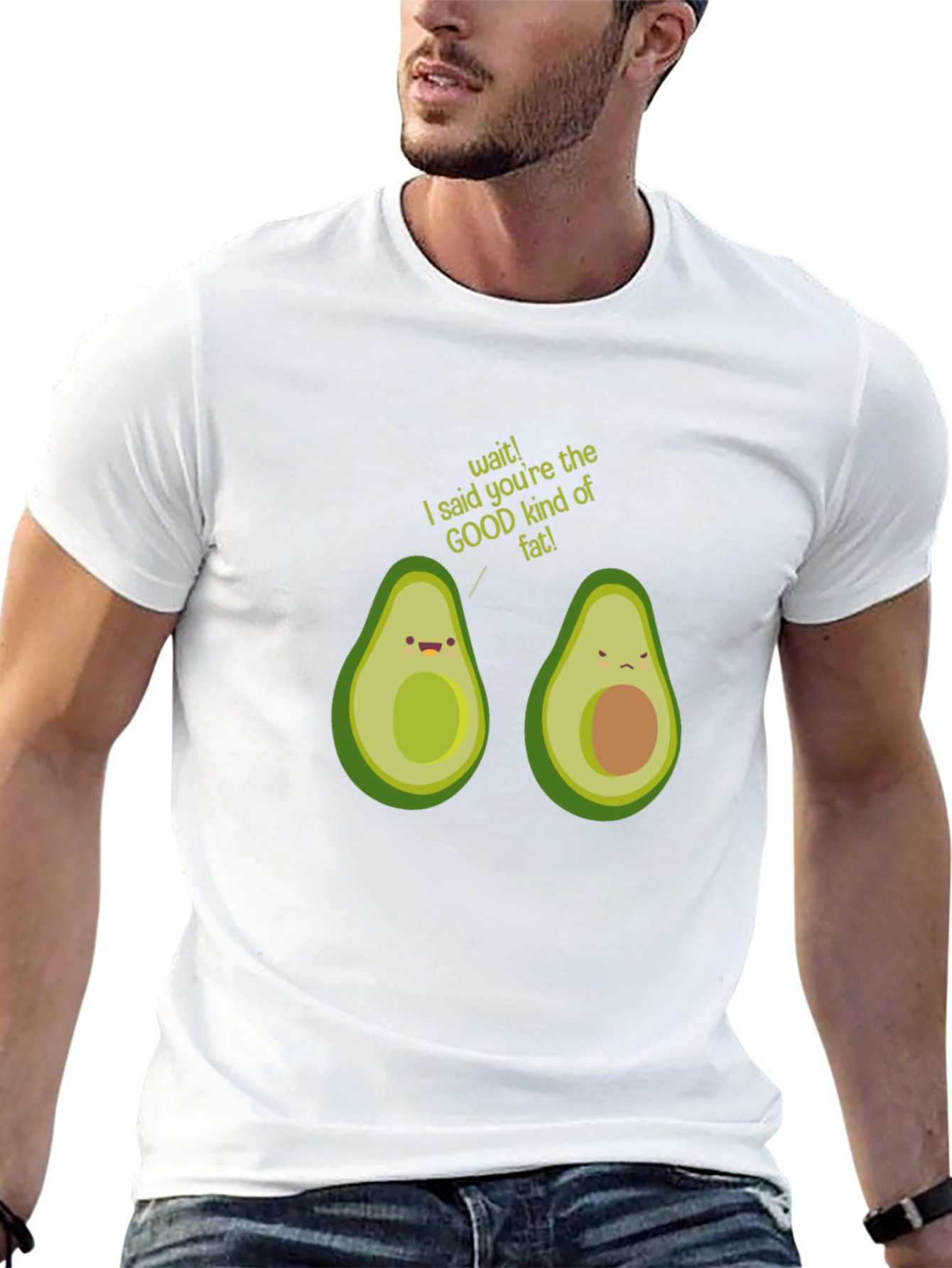 Avocado Good Fat Humor Graphic T-Shirt