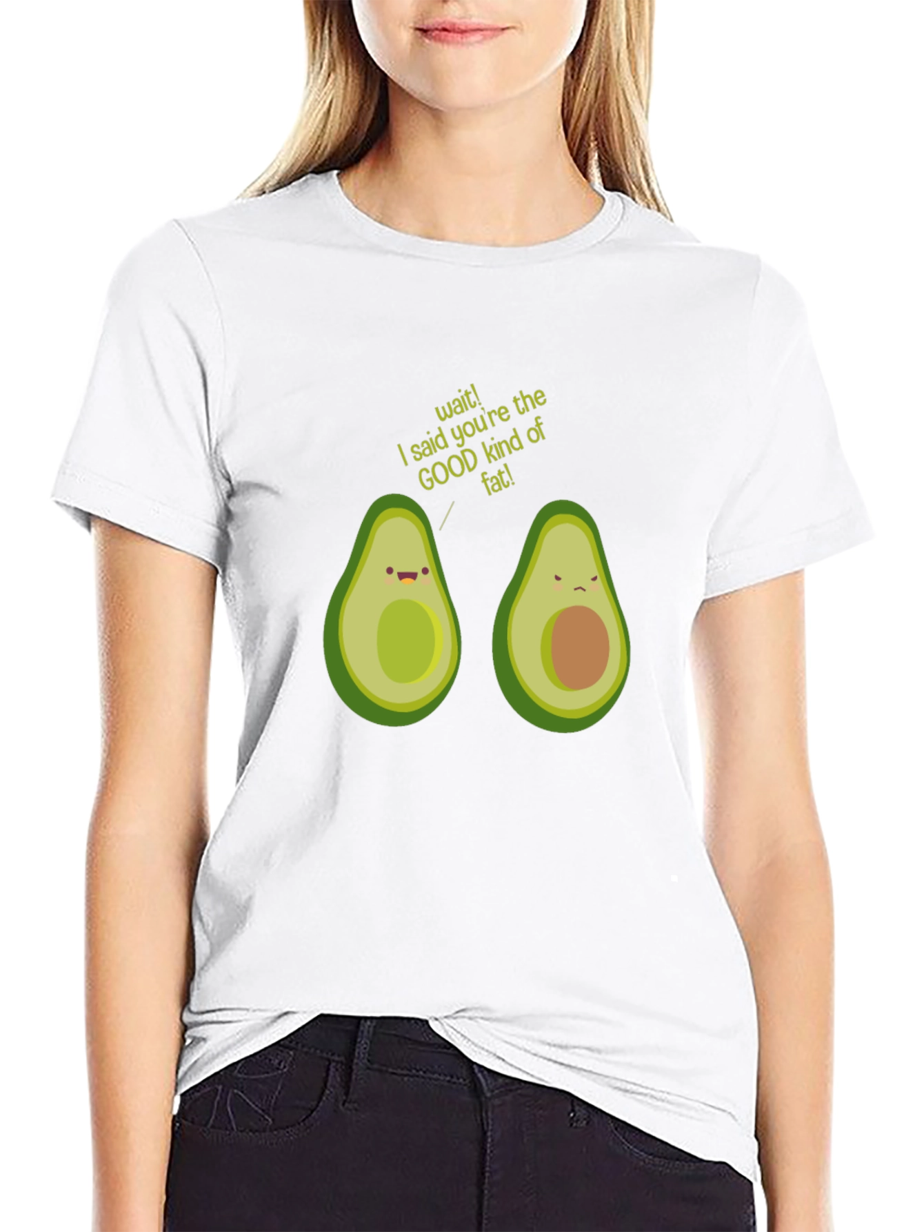 Avocado Good Fat Humor Graphic T-Shirt