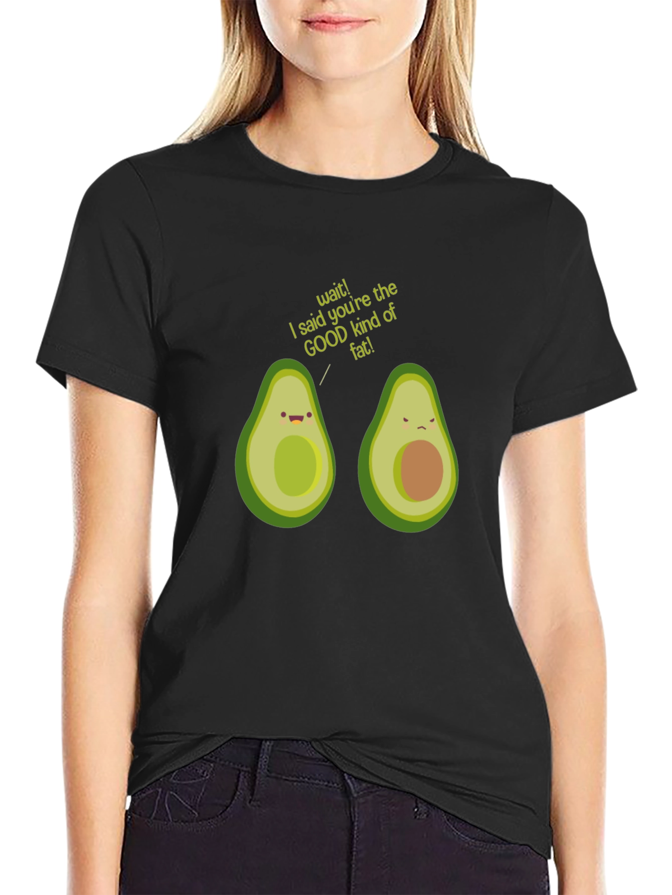 Avocado Good Fat Humor Graphic T-Shirt
