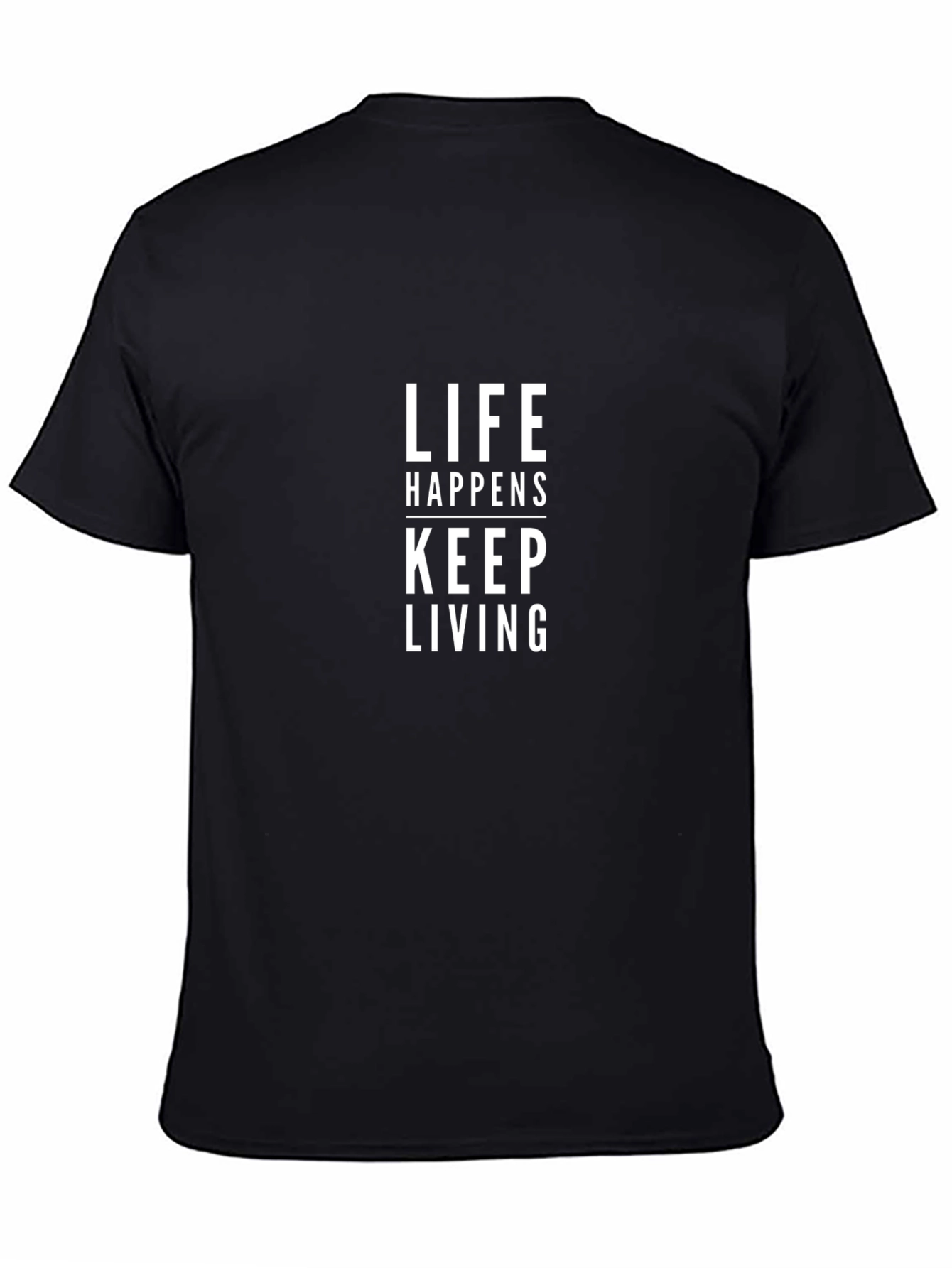Life Happens Keep Living Black Graphic T-Shirt