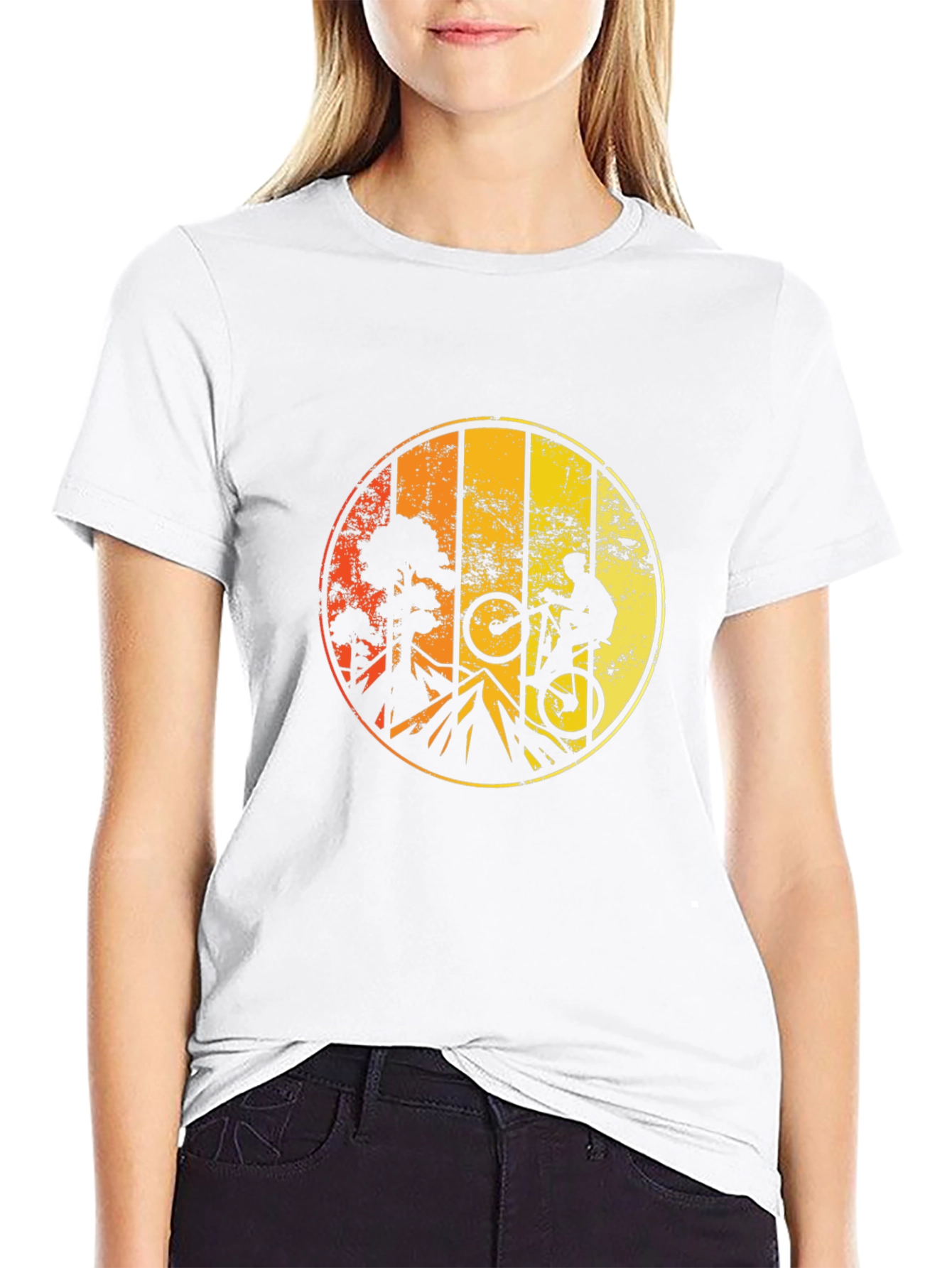 Mountain Biking Sunset Graphic Tee