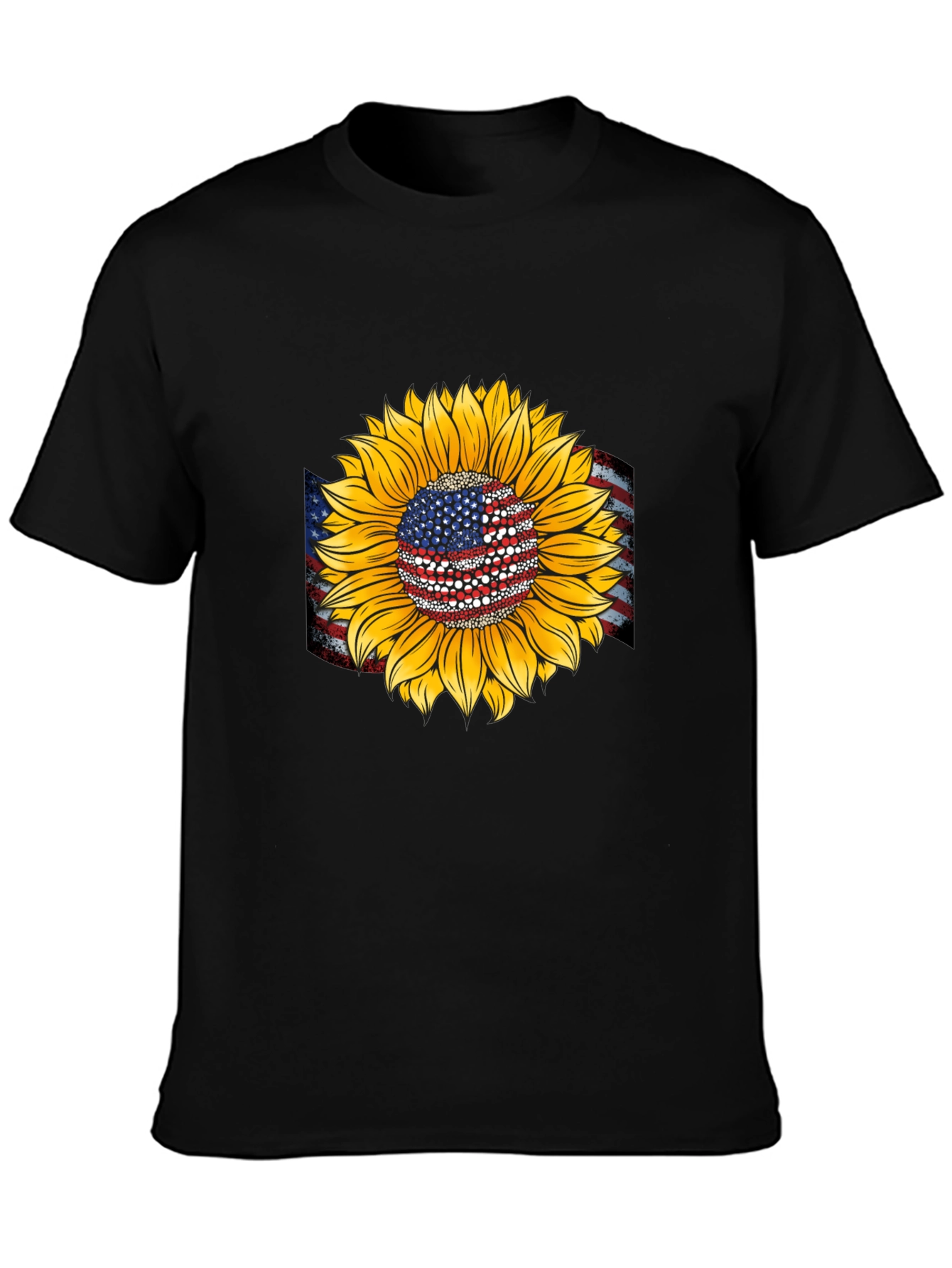American Flag Sunflower Graphic Tee