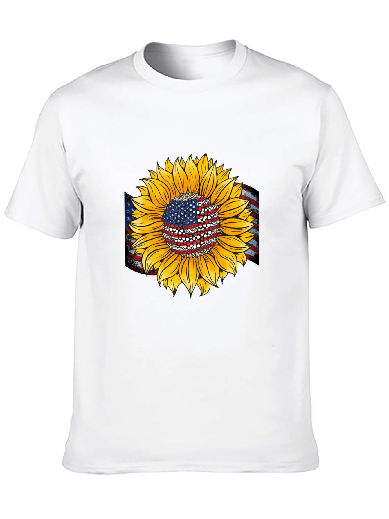 American Flag Sunflower Graphic Tee