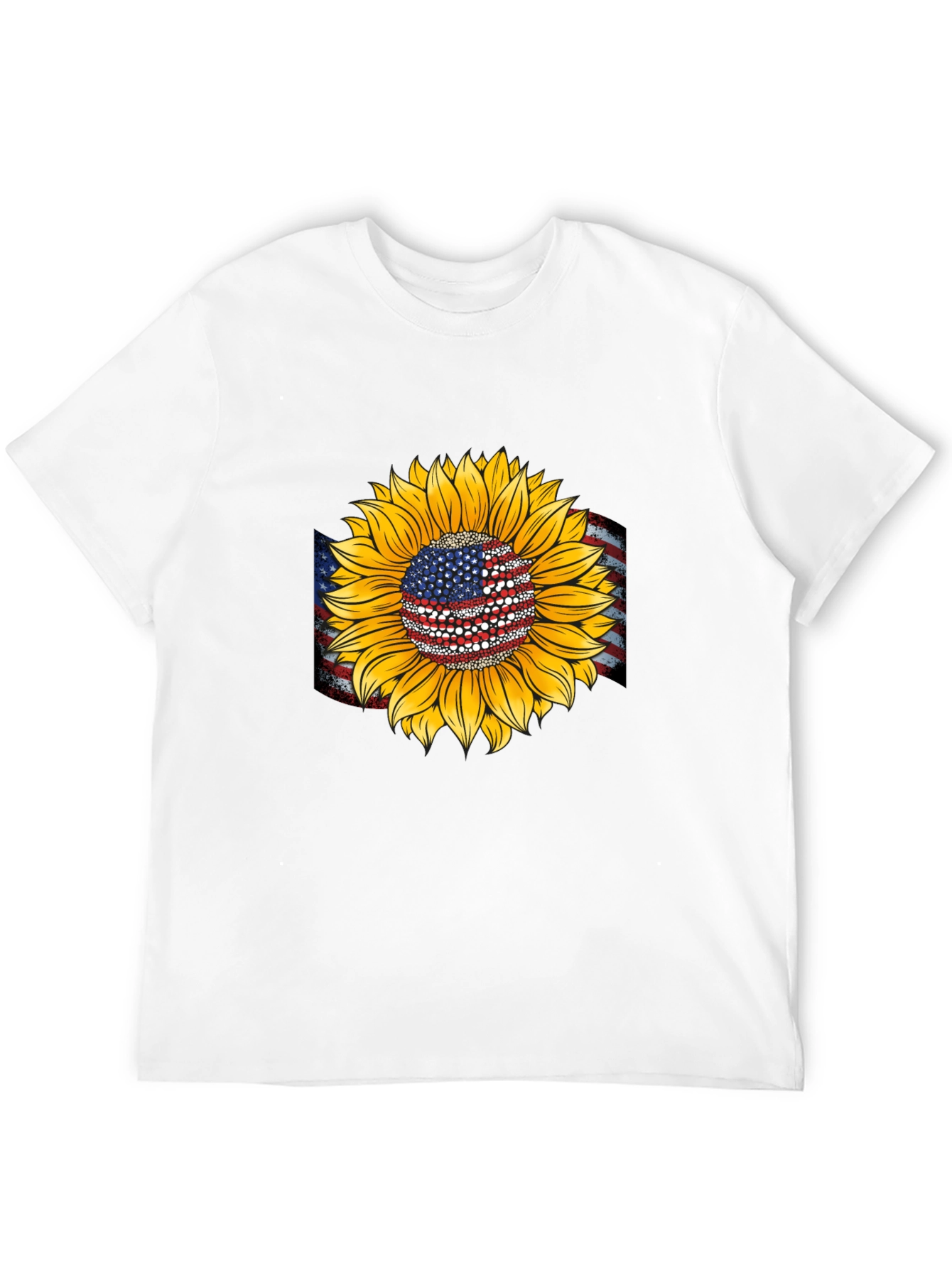American Flag Sunflower Graphic Tee