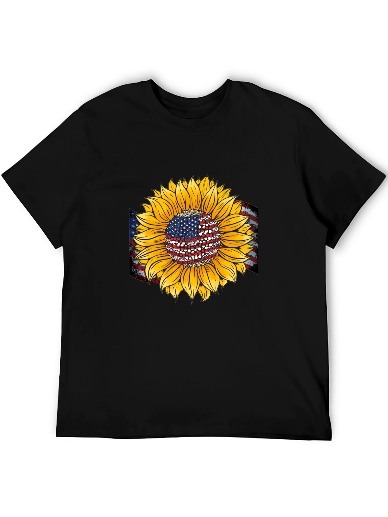 American Flag Sunflower Graphic Tee