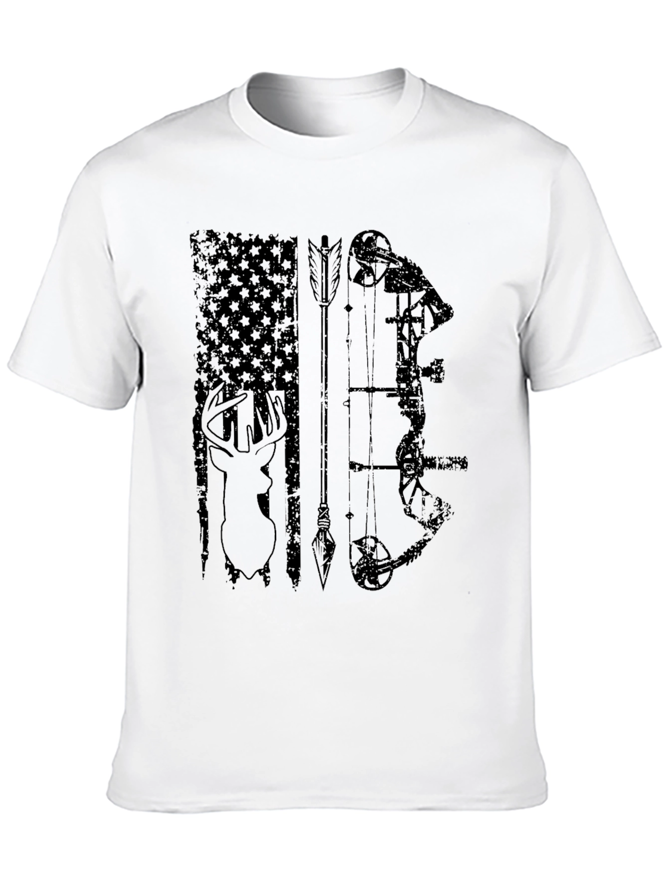 Mens Black Hunting Graphic T-Shirt