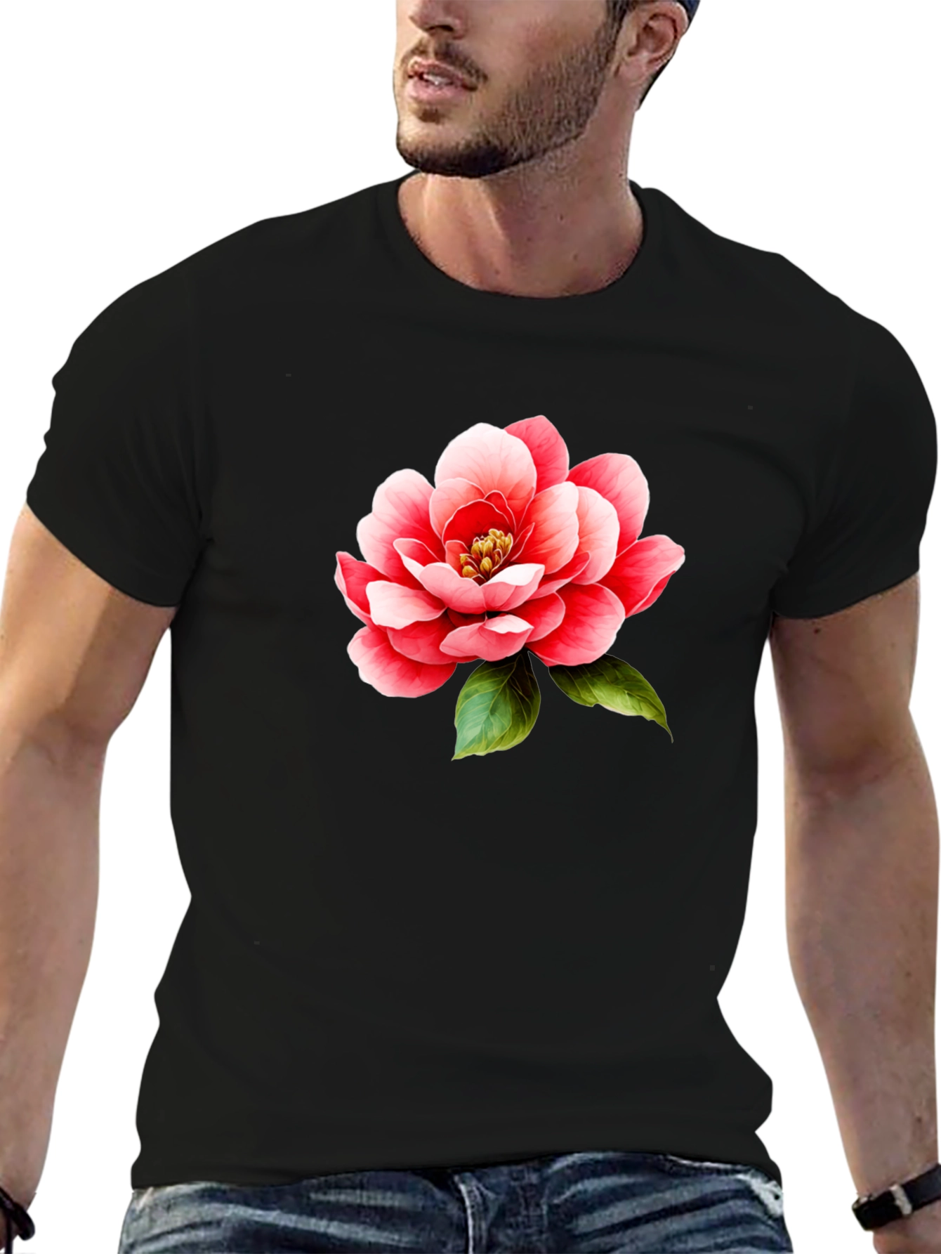 Floral Print T-Shirt - Bold Flower Design