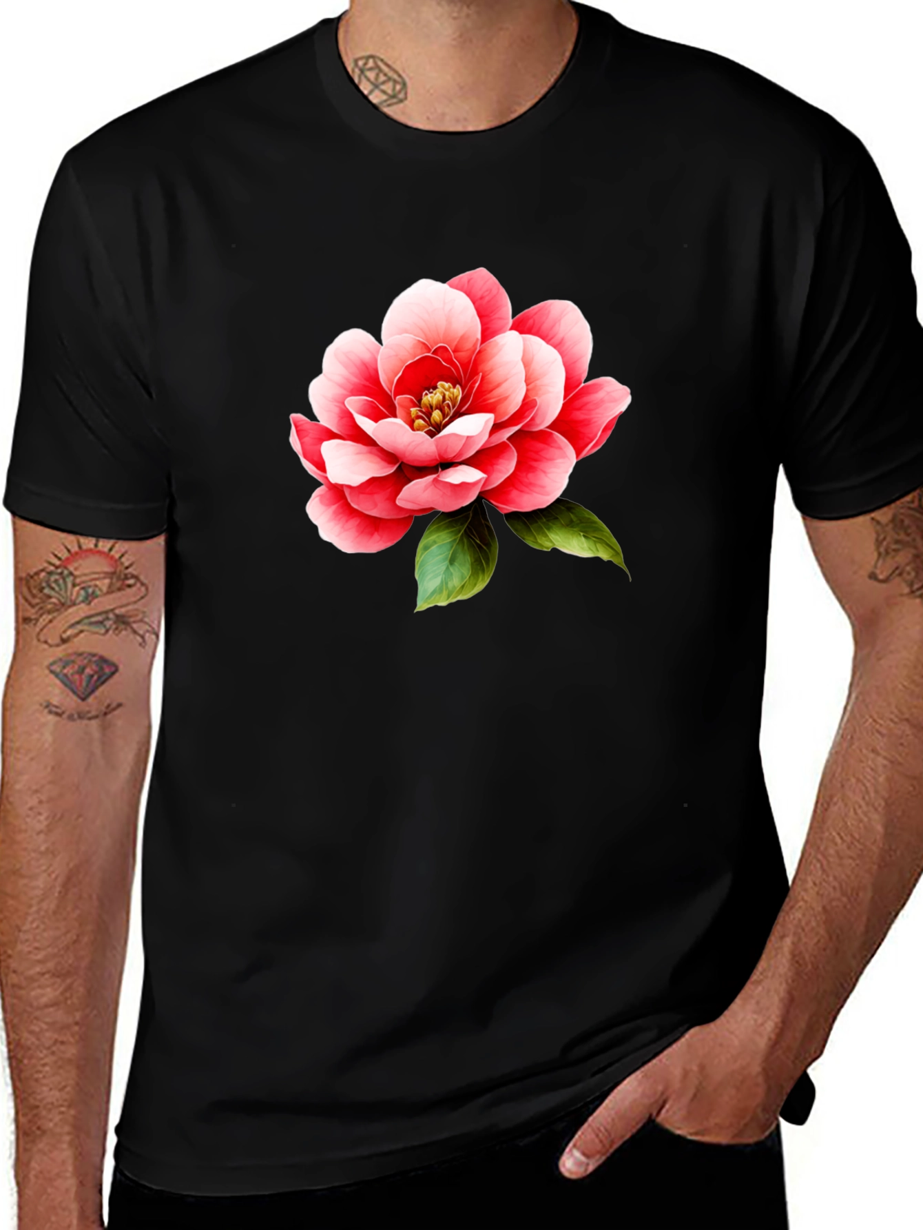 Floral Print T-Shirt - Bold Flower Design