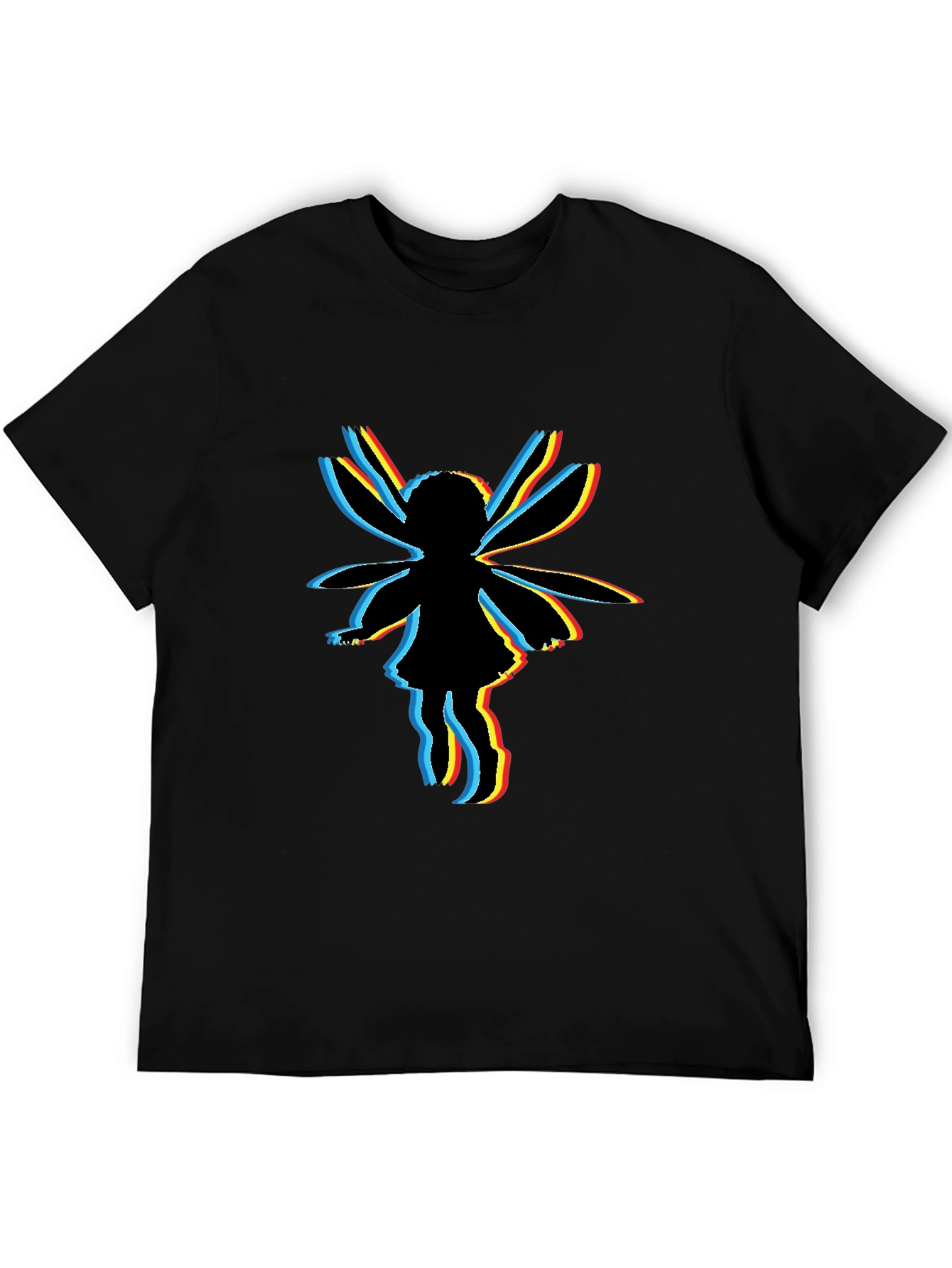 Glitch Fairy Graphic Tee - Unique Black T-Shirt
