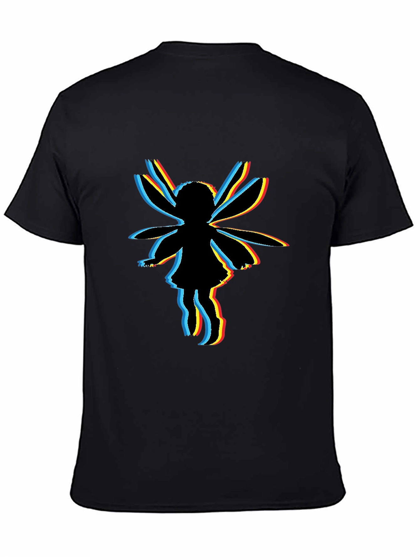Glitch Fairy Graphic Tee - Unique Black T-Shirt