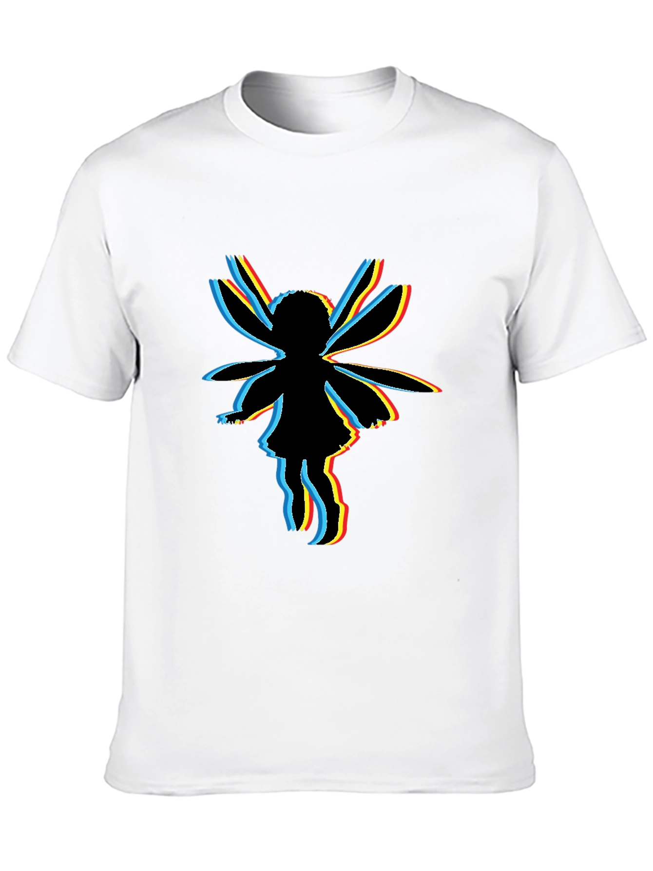 Glitch Fairy Graphic Tee - Unique Black T-Shirt
