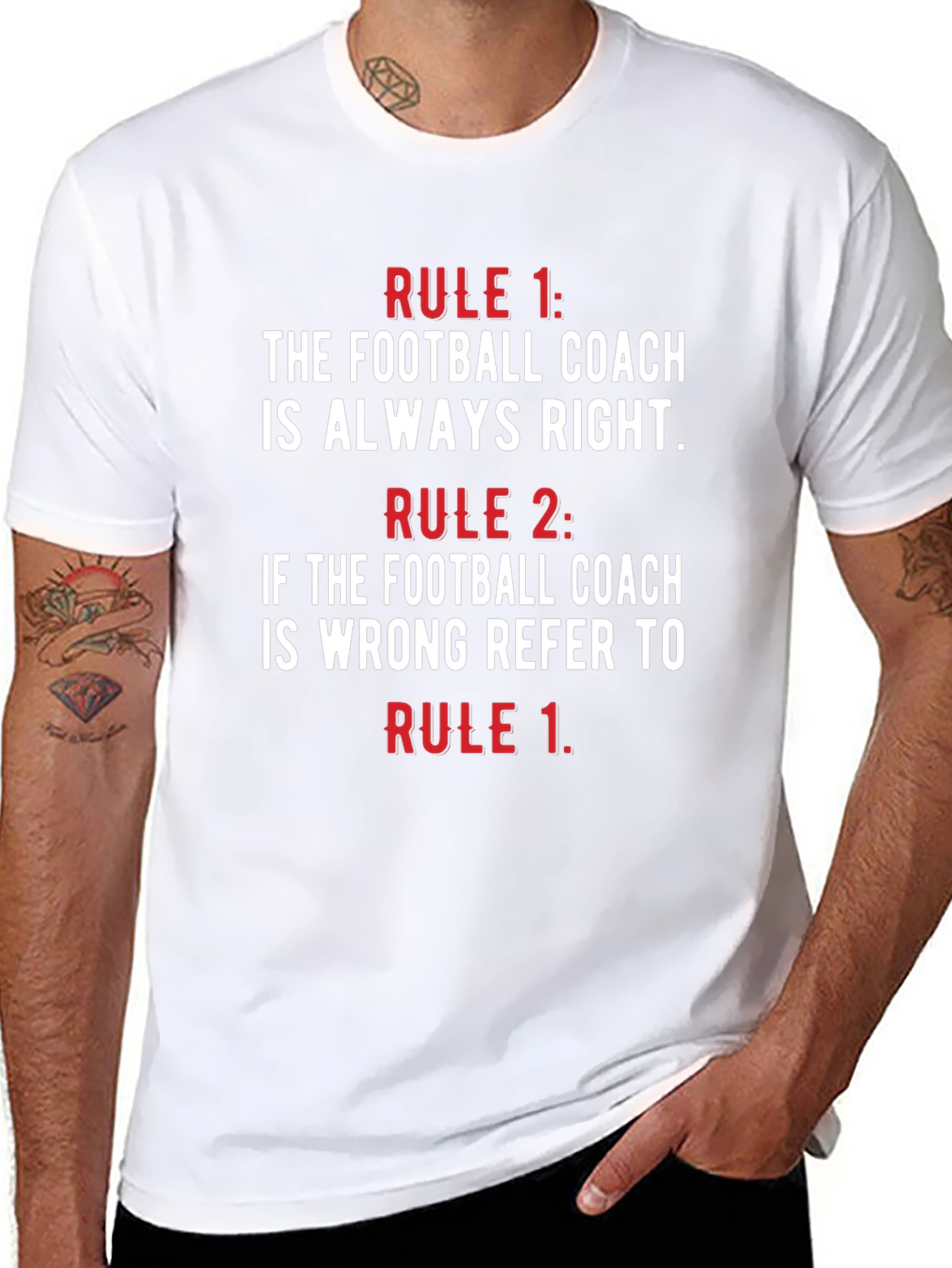 Funny Football Coach Rules T-Shirt
