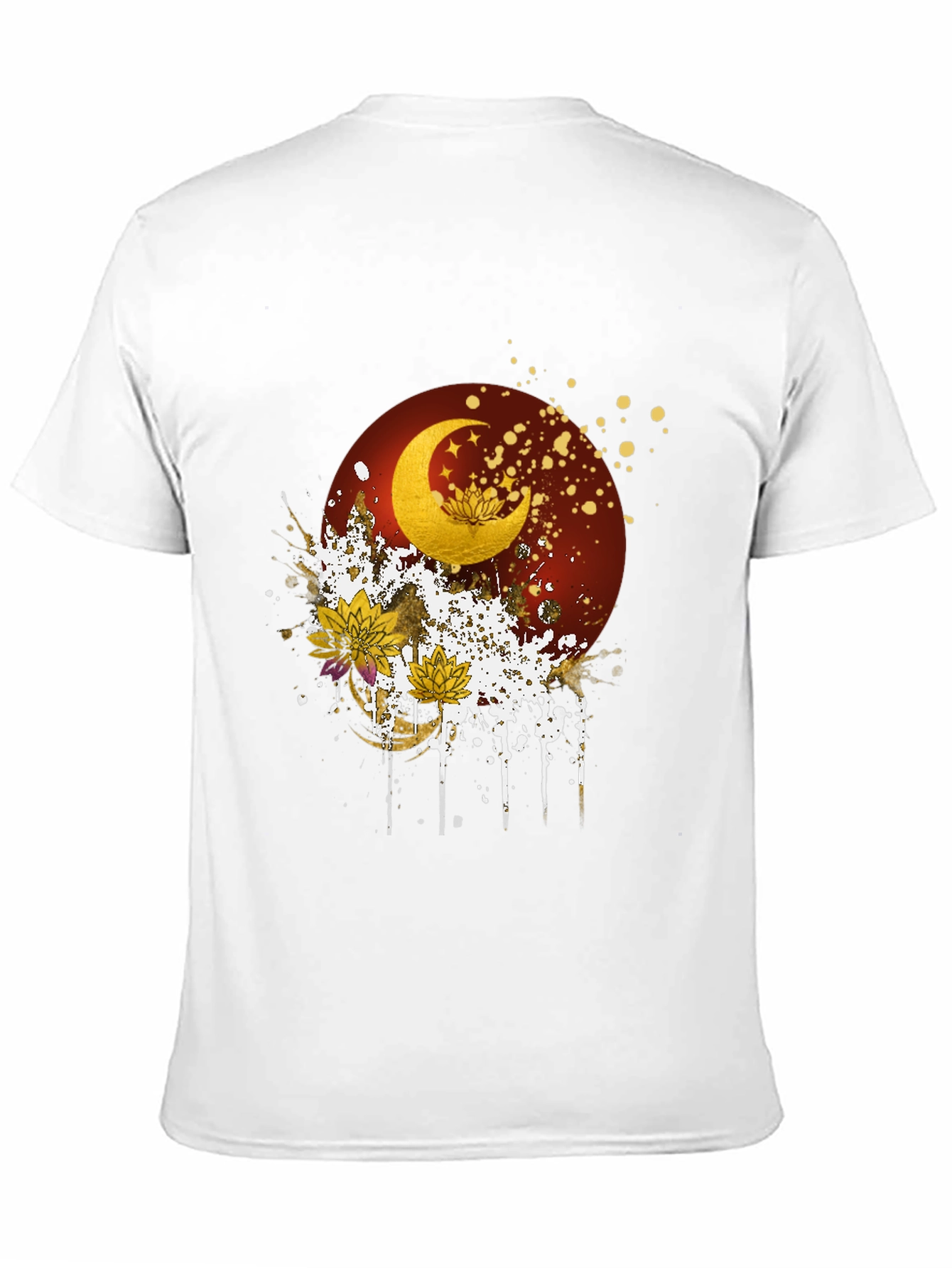 Celestial Moon & Lotus Graphic Tee