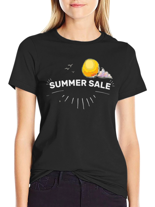 Summer Sale Graphic Tee - Black Cotton T-Shirt