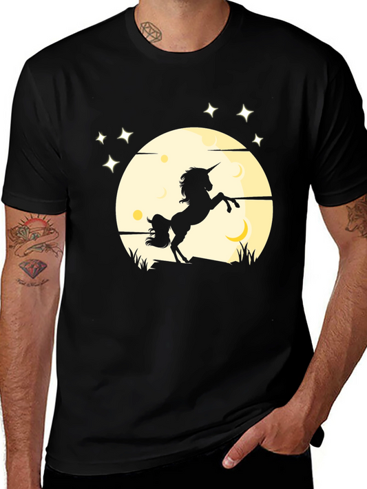 Unicorn Silhouette Graphic T-Shirt - Mens Black Tee