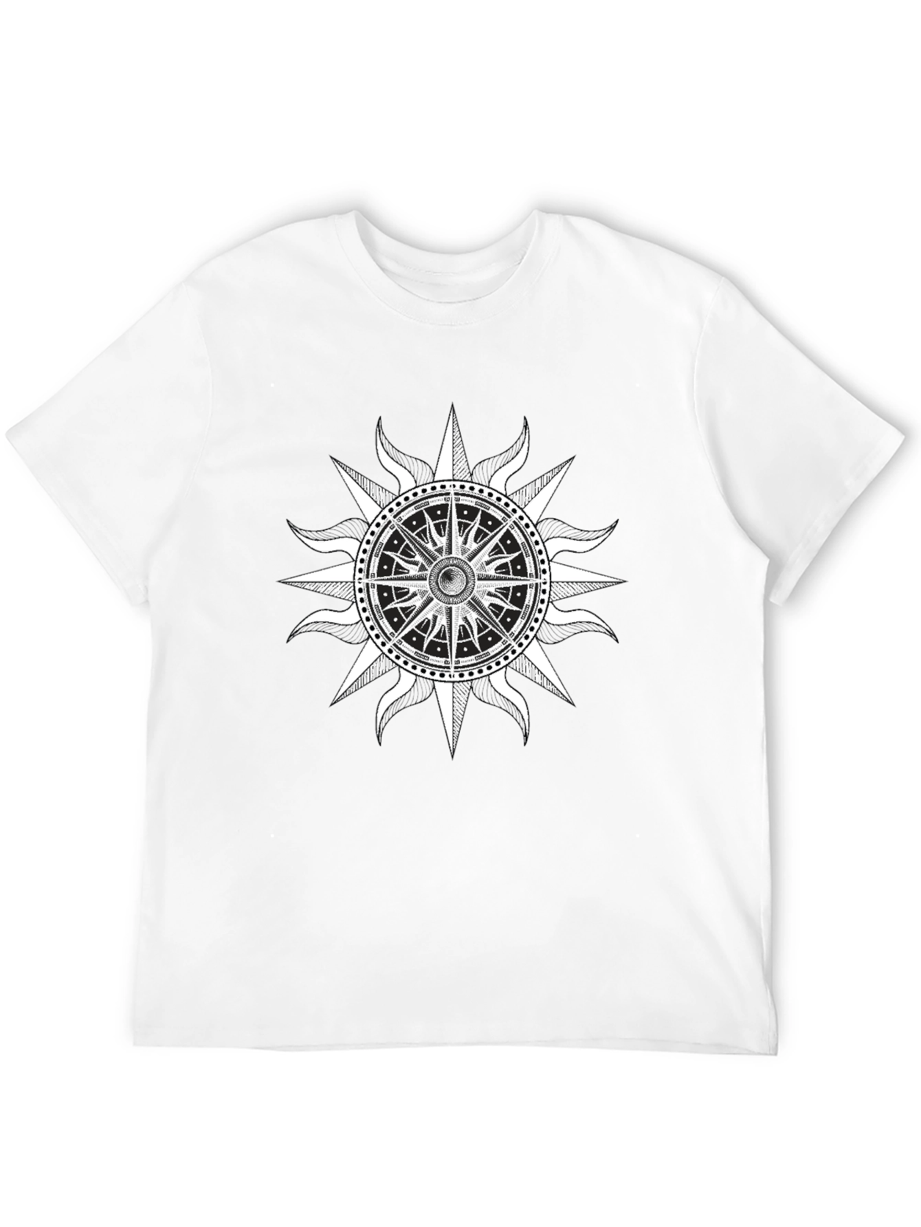 Compass Rose Graphic Tee - Black Cotton Comfort
