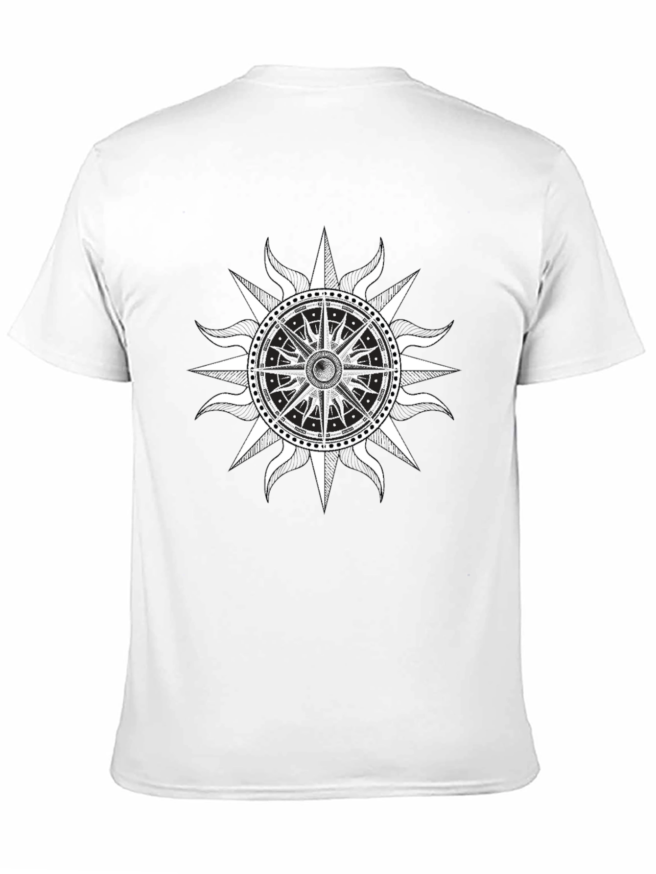 Compass Rose Graphic Tee - Black Cotton Comfort