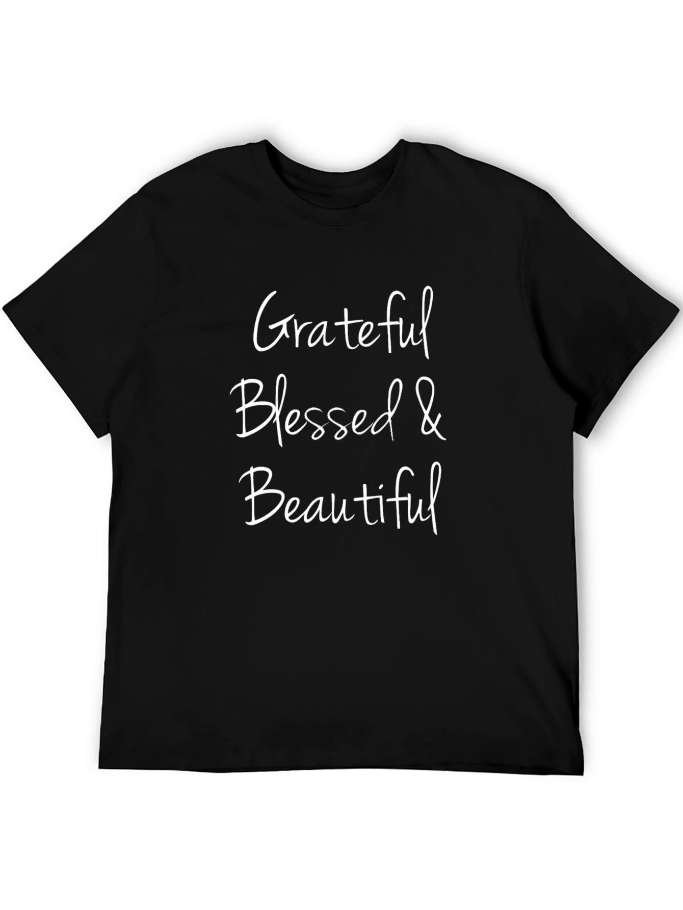 Grateful Blessed & Beautiful Black T-Shirt