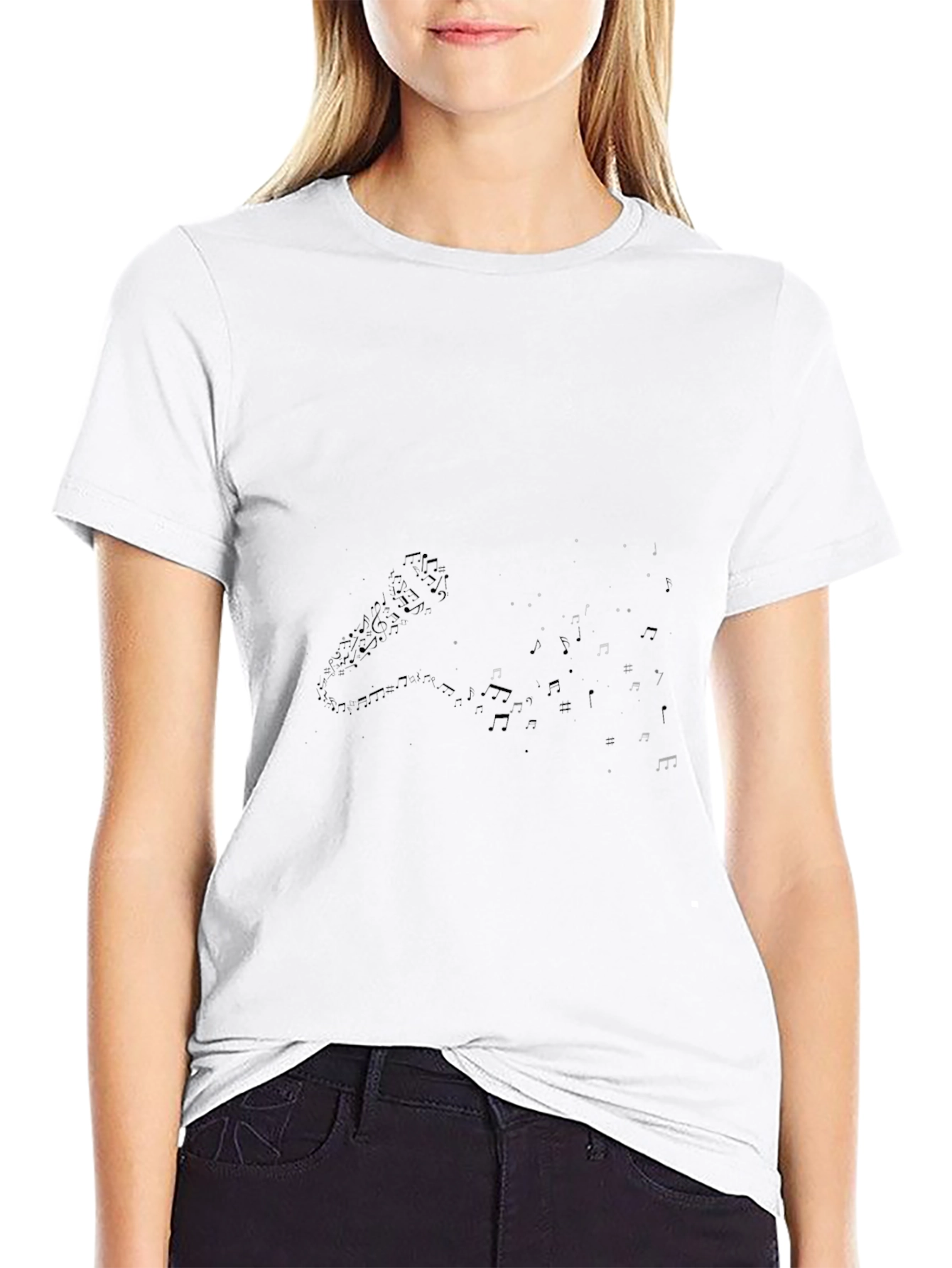 Microphone & Notes Black Graphic Tee