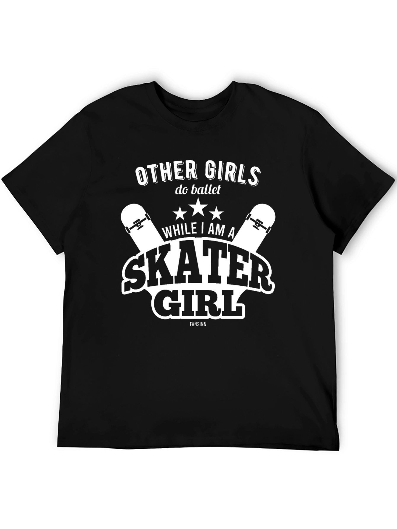 Skater Girl Graphic T-Shirt - Black Tee