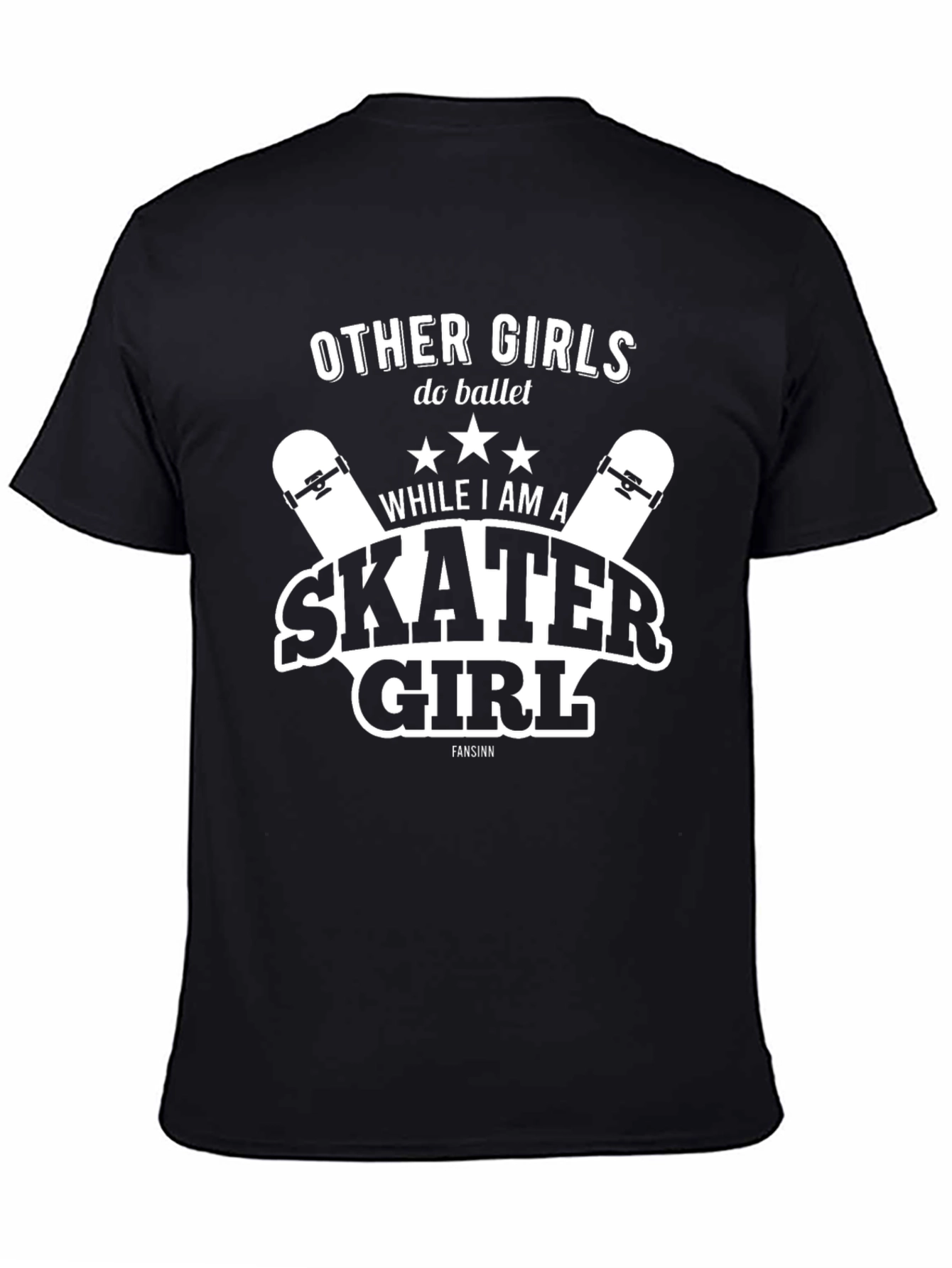 Skater Girl Graphic T-Shirt - Black Tee